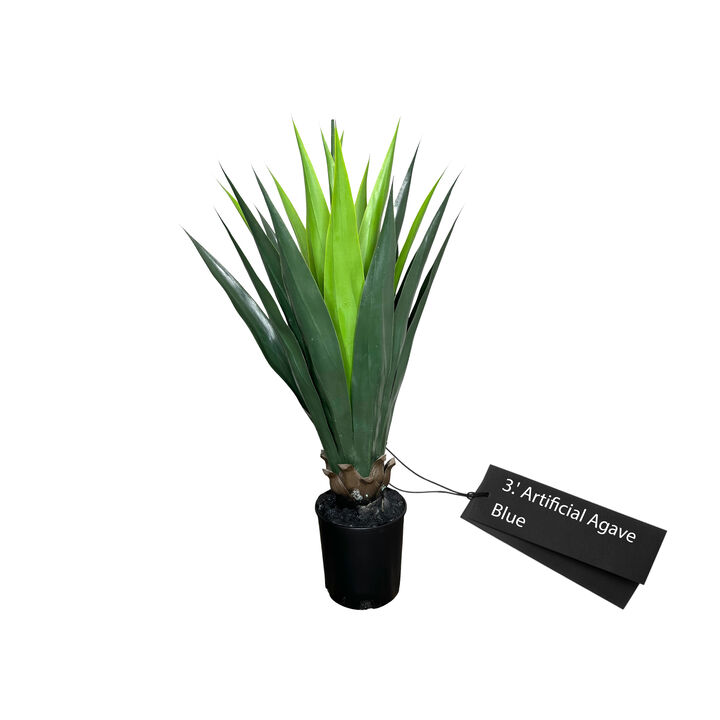 Realistic Artificial 3.5' Agave Plant In Home Basics Starter Pot, Home Décor, Office