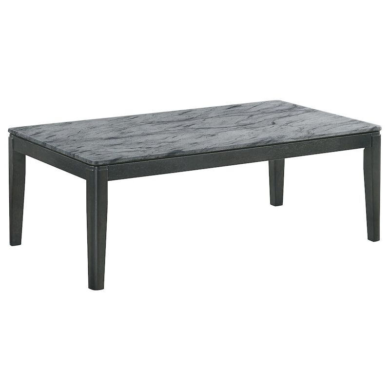 Coaster Co. of America Mozzi Rectangular Faux Marble Coffee Table Grey and Black