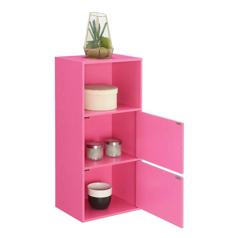 Convenience Concepts Xtra Storage 2 Door Cabinet with Shelf, Pink