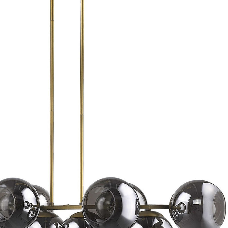 Hivvago Lunette 10-Light Aged Brass Island Pendant
