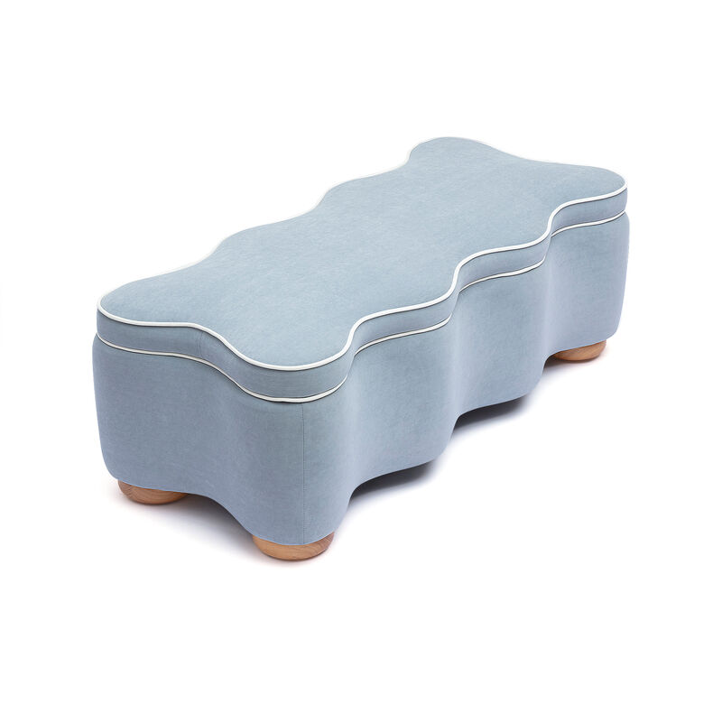 Thalia Pink Performance Velvet Storage Bench image number 2