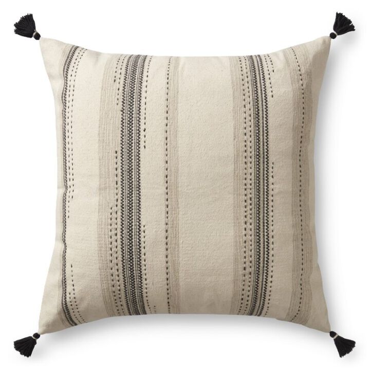 Natural FPMH0001 Throw Pillow by Magnolia Home by Joanna Gaines x Loloi, Set of Two
