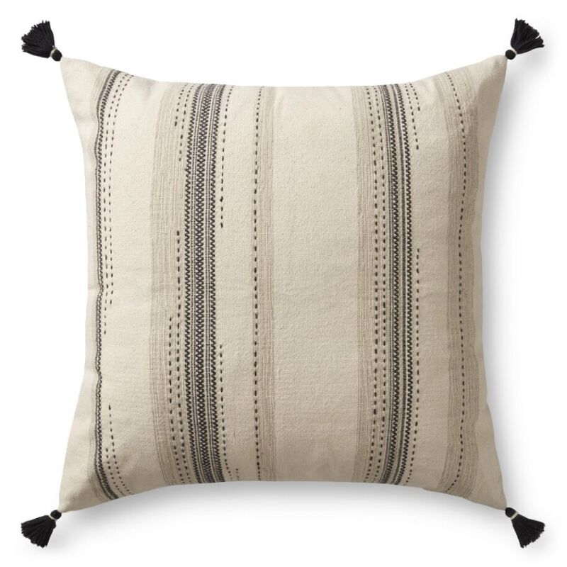 Natural FPMH0001 Throw Pillow by Magnolia Home by Joanna Gaines x Loloi, Set of Two