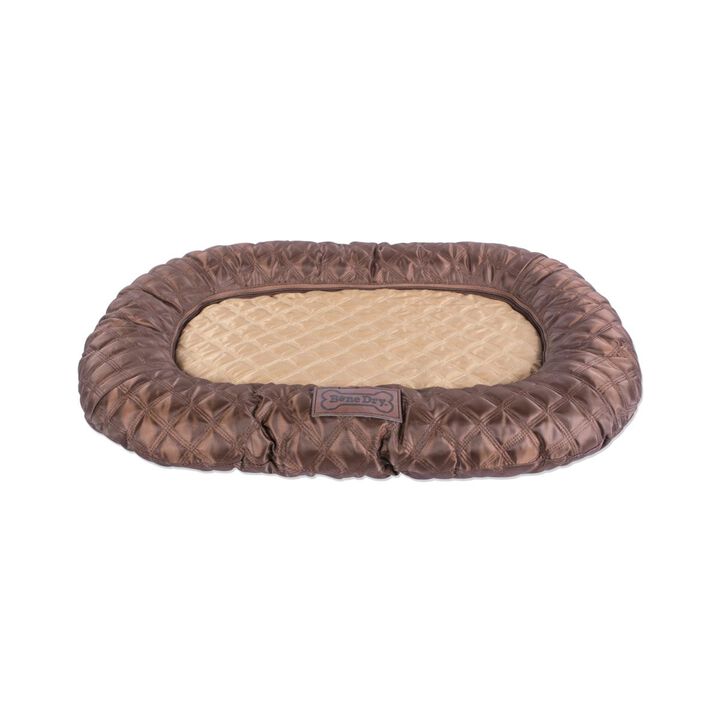 Design Imports  20 x 28 in. Quilted Oval Border Pet Bed Cushion,   Medium