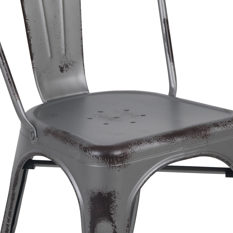 Distressed Copper Metal Chair image number 7