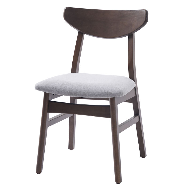 Whisen 2-Piece 19.8inch Upholstered Dining Chairs, Solid Rubber Wood Mid-Century Modern for Living Room Kitchen image number 0