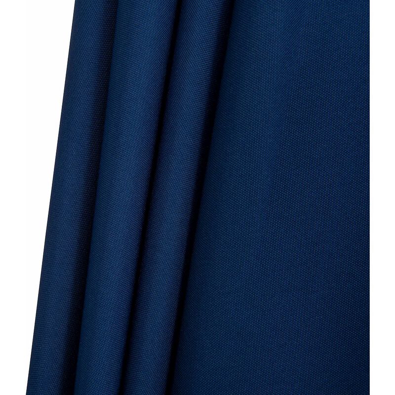 Meridian Furniture Amalfi Navy With Cream Piping / Teak Metal Patio Umbrella with Base Sets