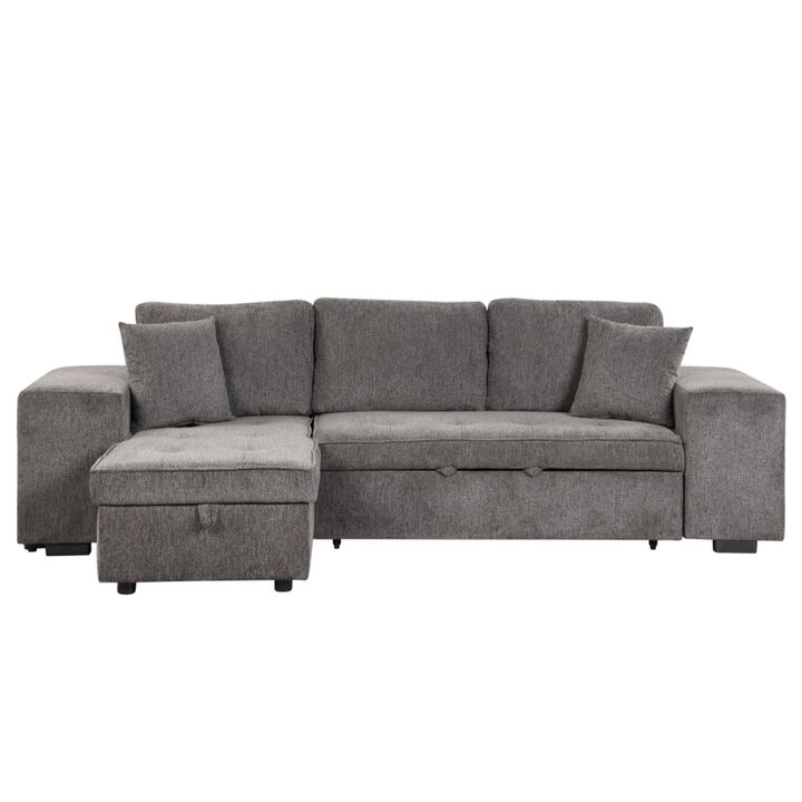 Titkos Linen L‑Shape Reversible Sectional Sleeper Sofa