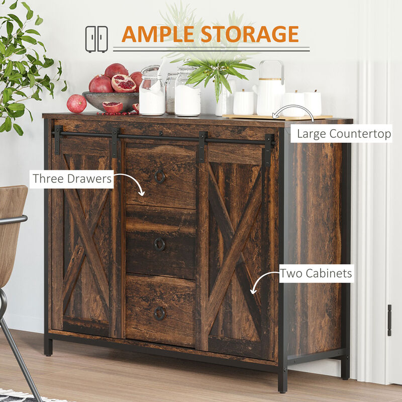 Dirvbi Farmhouse Industrial Sideboard Buffet Cabinet image number 3