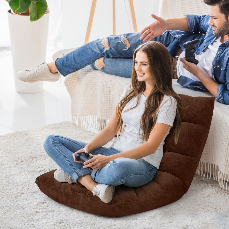 Adjustable 14-Position Floor Chair Folding Lazy Gaming Sofa Chair