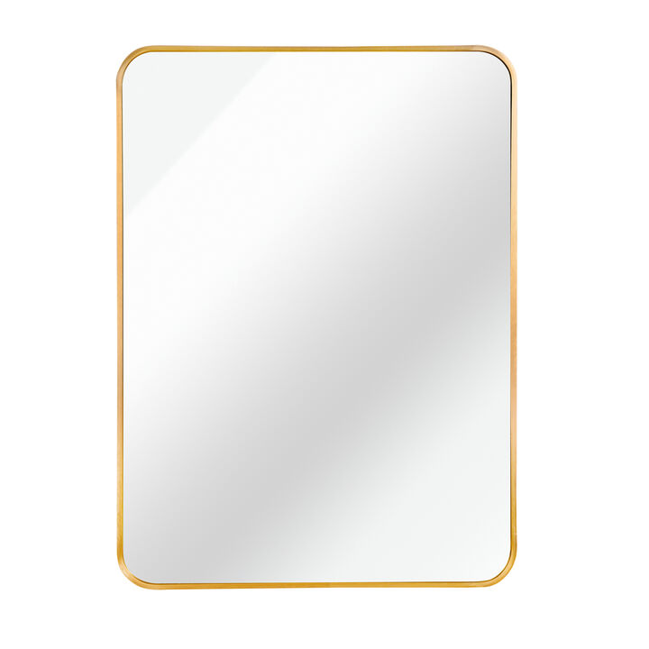 HomeRoots 36" Gold Aluminum Framed Accent Mirror
