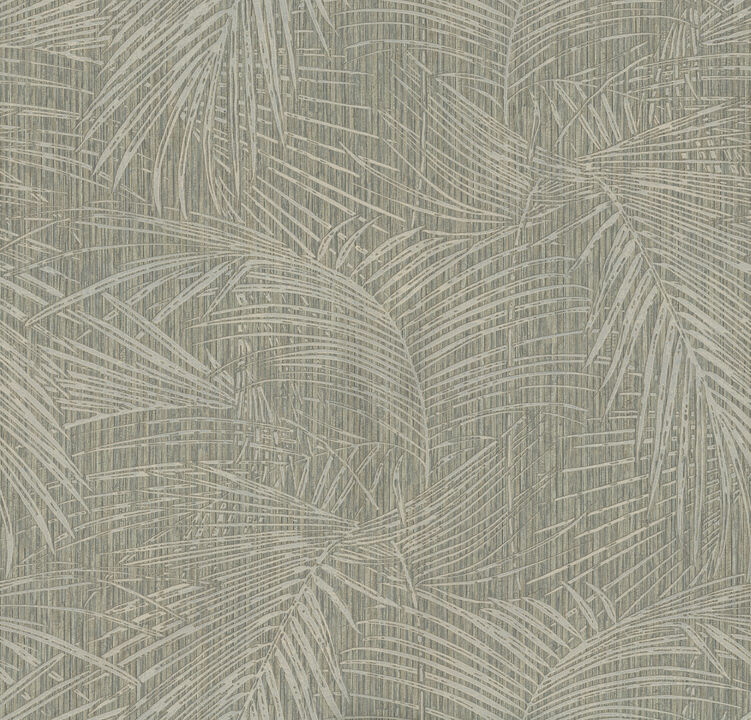 Della Palm Taupe Wallpaper
