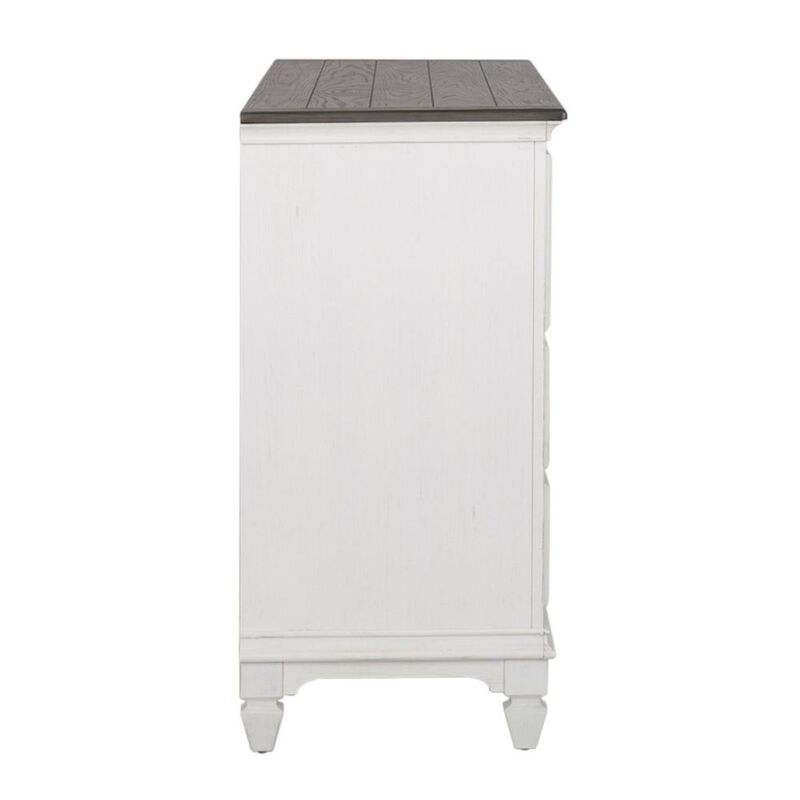 Liberty Furniture Allyson Park 8 Drawer Dresser in Wirebrushed White w/ Charcoal Top image number 2