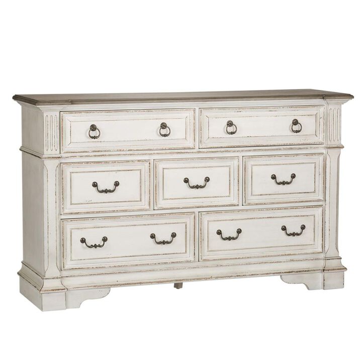 Liberty Furniture Abbey Park 7 Drawer Dresser in Antique White