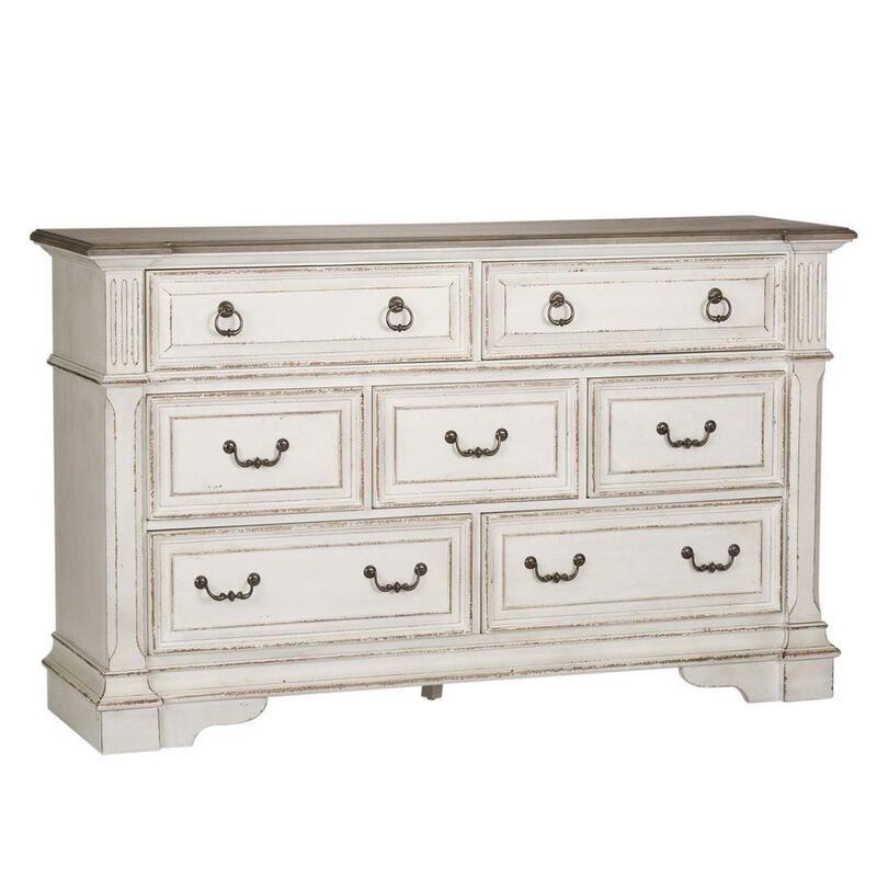 Liberty Furniture Abbey Park 7 Drawer Dresser in Antique White image number 0