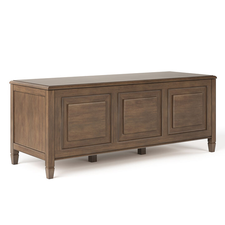 Connaught SOLID WOOD 51 inch Wide Traditional Storage Bench Trunk in Natural Aged Brown
