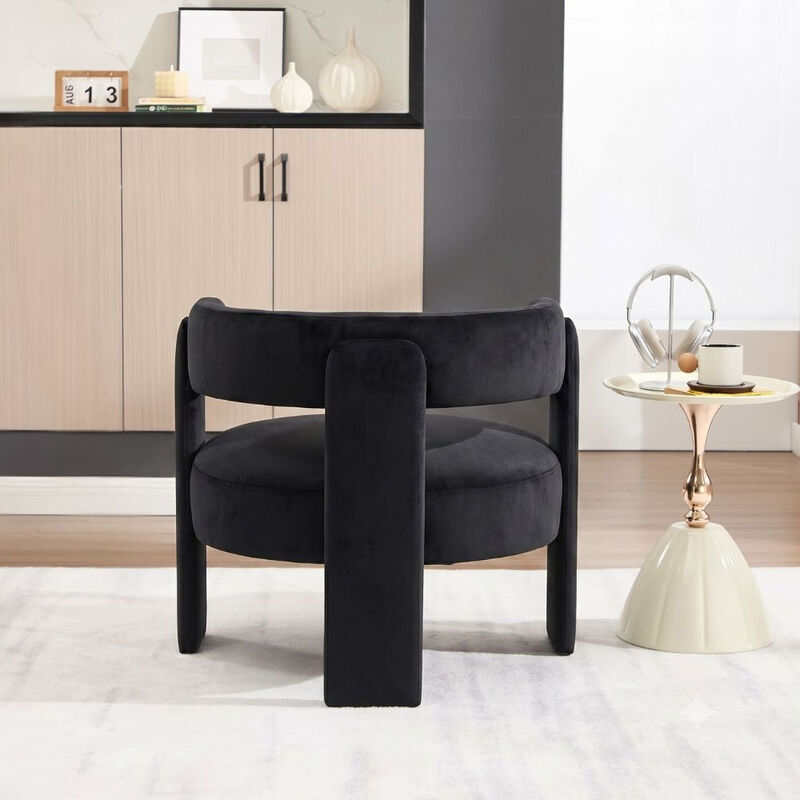 Envelor Modern Velvet Wingback Accent Armchair image number 2