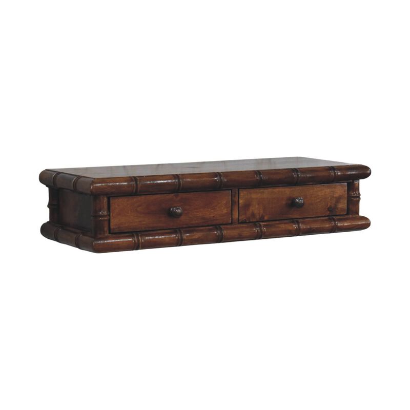 Artisan Furniture Solid Wood Bamboo Two Drawer Console Table , Brown image number 2