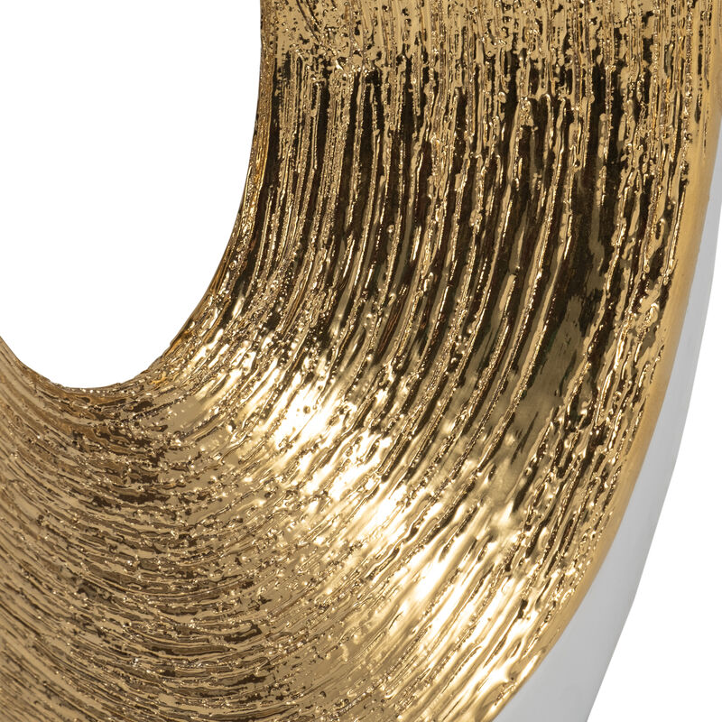 13" Scratched Oval Vase