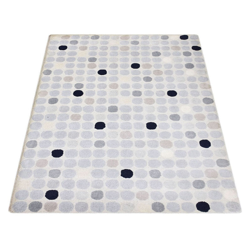 RUGSOTIC CARPETS HAND TUFTED WOOL ECO-FRIENDLY AREA RUGS  - 5'x7'6'', Rectangle Shape, Cream, Contemporary Modern Design, High Pile Handmade Anti Skid Area Rugs for Living Room, Bed Room (K03102)