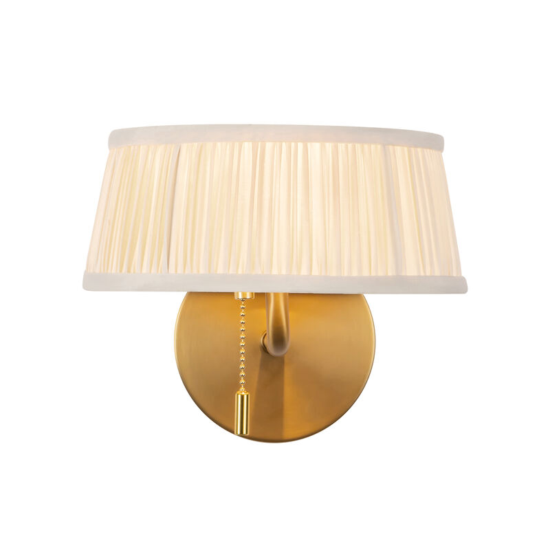 Scout 7-in Damp-Rated Wall/Vanity Light with Patterned Pleated Linen Shade image number 4
