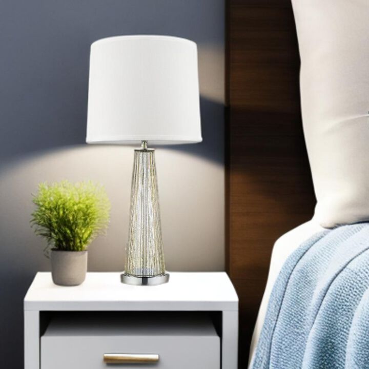 Hivvago 29" Champagne Glass Buffet Lamp With Off White Empire Shade