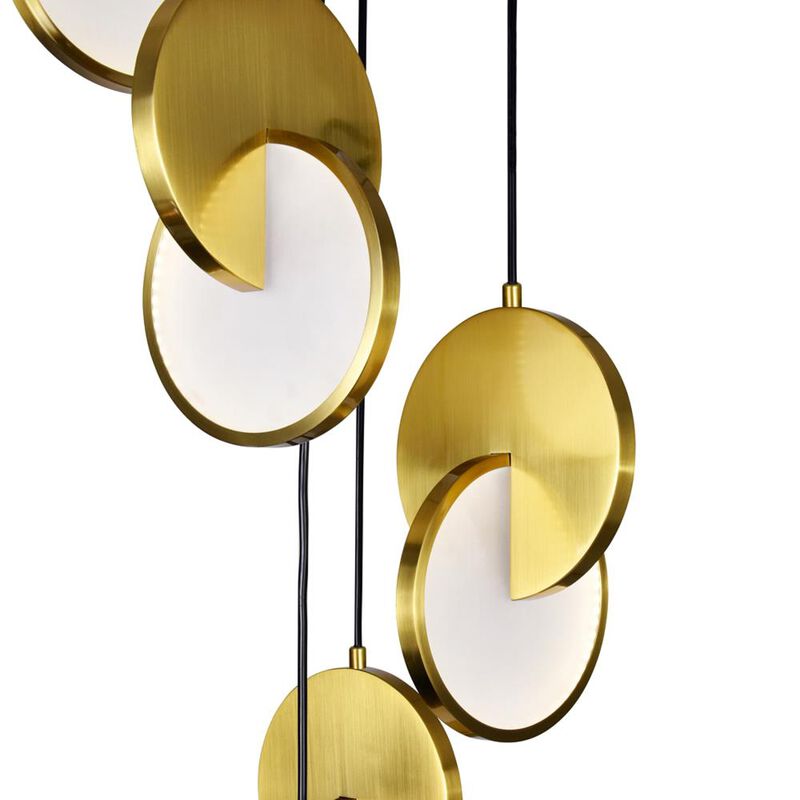 Tranche LED Pendant With Brushed Brass Finish
