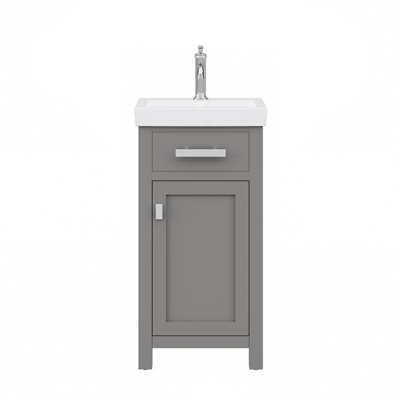 Mia 18 In. Integrated Ceramic Sink Top Bath Vanity in Cashmere Grey