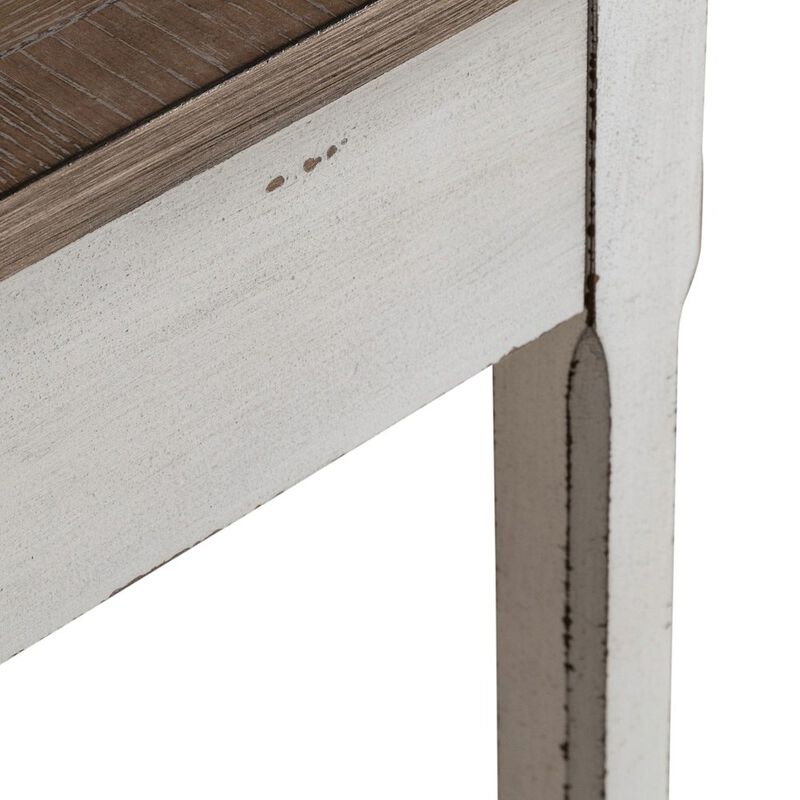 Liberty Furniture Corner Filler Table European Traditional  - Antique White & Weathered Bark image number 4