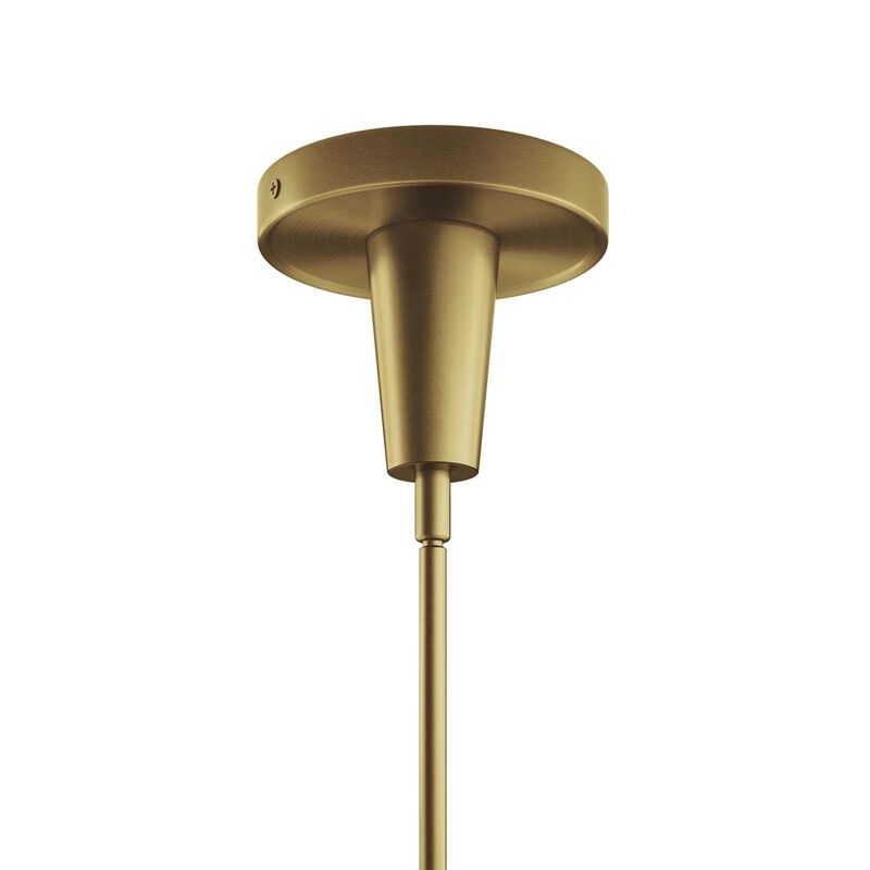 Modway Beacon 3-Light Pendant Light in Opal Satin Brass, Brown, 20.5 x 20.5 x 73 image number 5