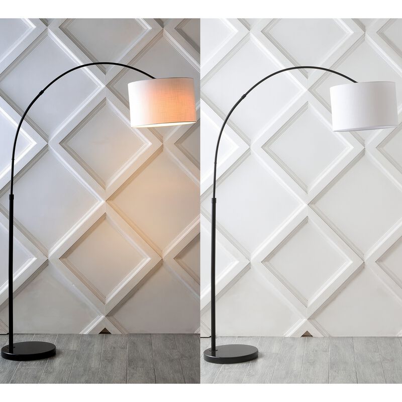 Collier Industrial Vintage Head-and-Height-Adjustable Iron LED Arc Floor Lamp with Smart Bulb