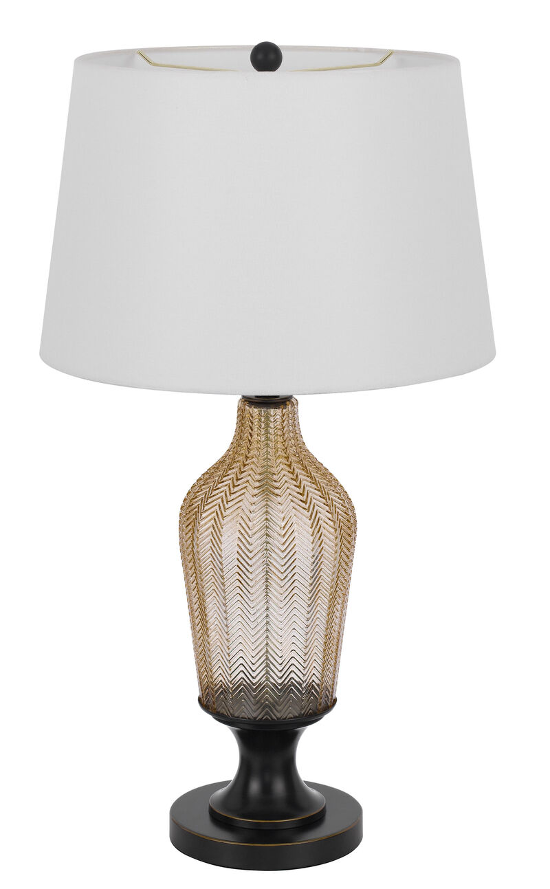 Hivvago 31" Bronze Glass Table Lamp With White Empire Shade
