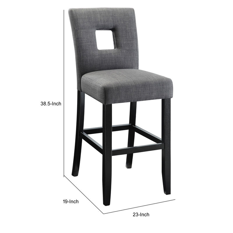 Wooden Dining Counter Height Chair, Gray & Black, Set of 2