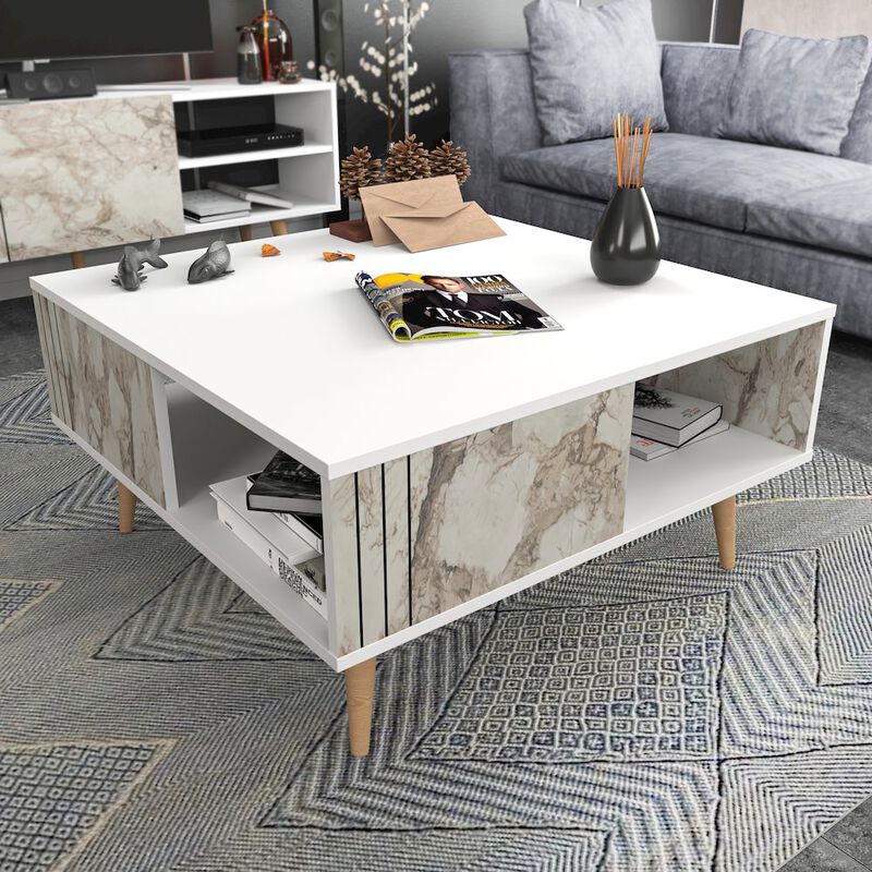 Decorotika Ronas Coffee Table - White & Ephesus Marble