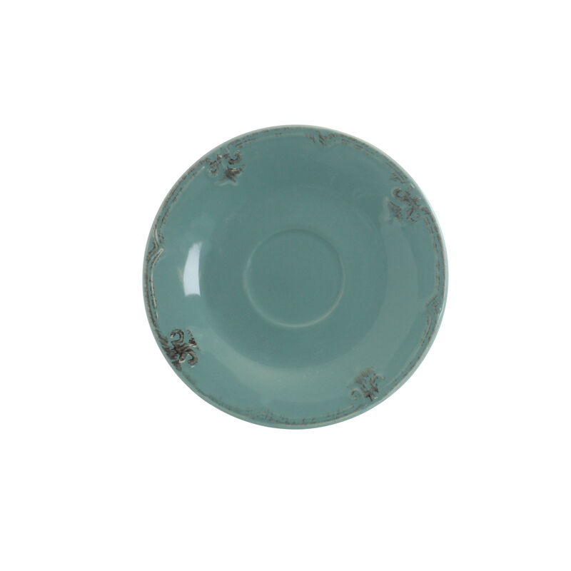 Elama Fleur De Lys 20-Piece Dinnerware Set in Turquoise