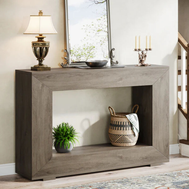 47" Farmhouse Sofa Console Table with Storage for Entryway image number 6