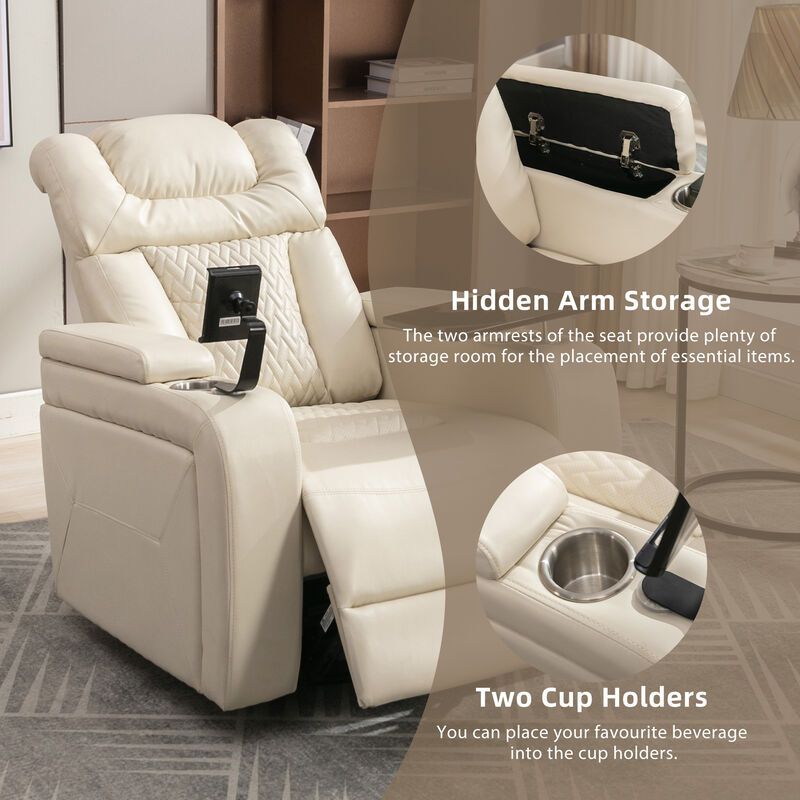 Merax 270 Degree Swivel PU Leather Power Recliner Chair