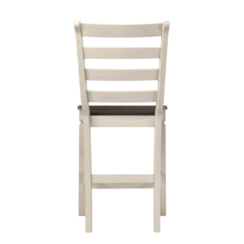 Tasnim Counter Height Chair, Oak & Antique White Finish