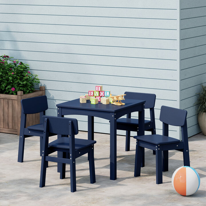 WestinTrends Kids 5-Piece Modern HDPE Dining Table and Chairs Set