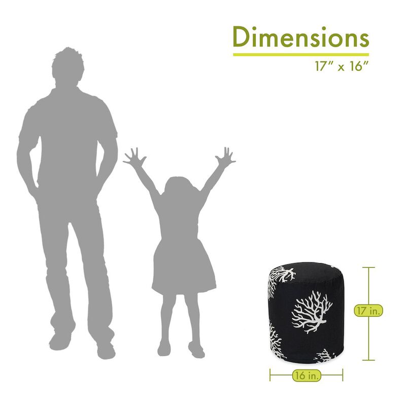 Majestic Home Goods Pouf Coral Black