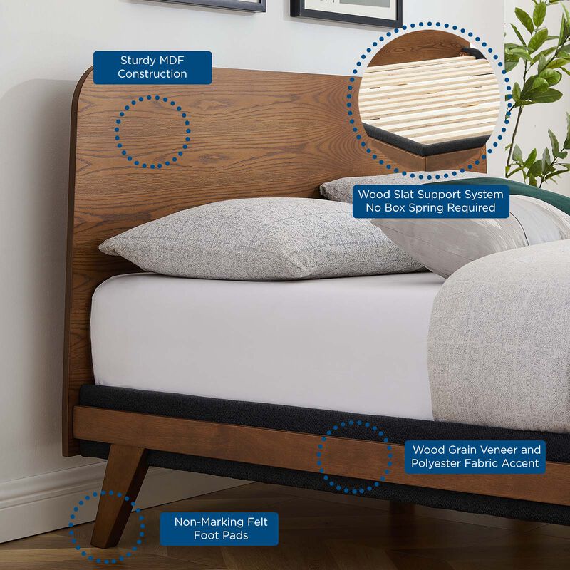Modway - Dylan Queen Platform Bed Walnut image number 7