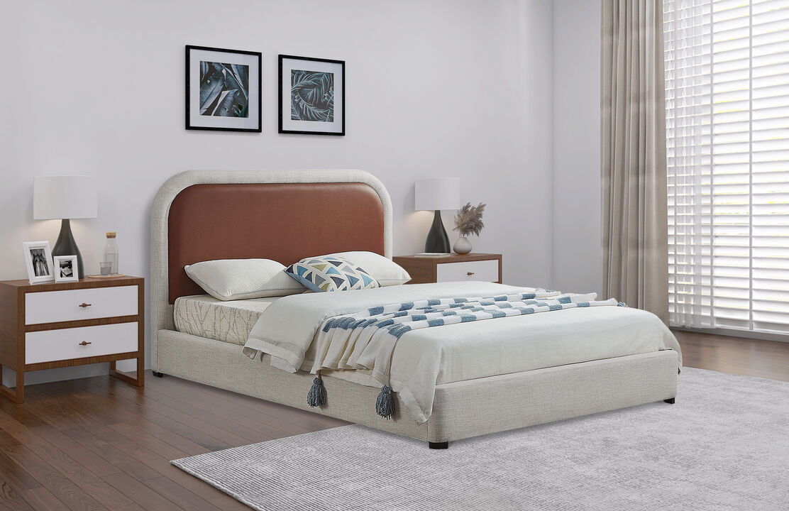 Meridian Furniture Blake Brown Vegan Leather King Bed