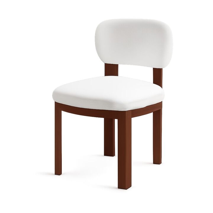 GOODSILO Farmhouse Armless Wooden Dining Chairs Set of 2, Upholstered Fabric Side Seating for Dining Room, Kitchen, Living Room & Caf&eacute;