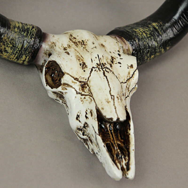 Rustic Faux Steer Skull Decorative Toilet Paper Holder Resin Bathroom Home Decor image number 2