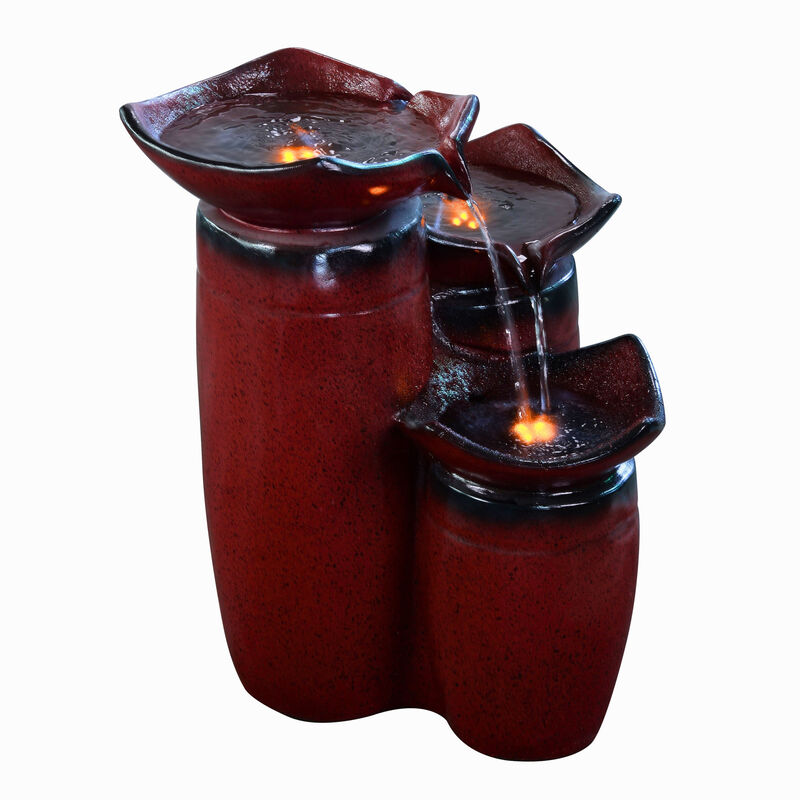 3-Tier Water Fountain with LED Lights, Red image number 8