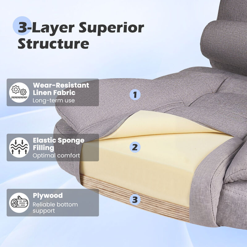 Ergonomic Executive Office Chair High Back with Armrests and Leather Seat image number 4