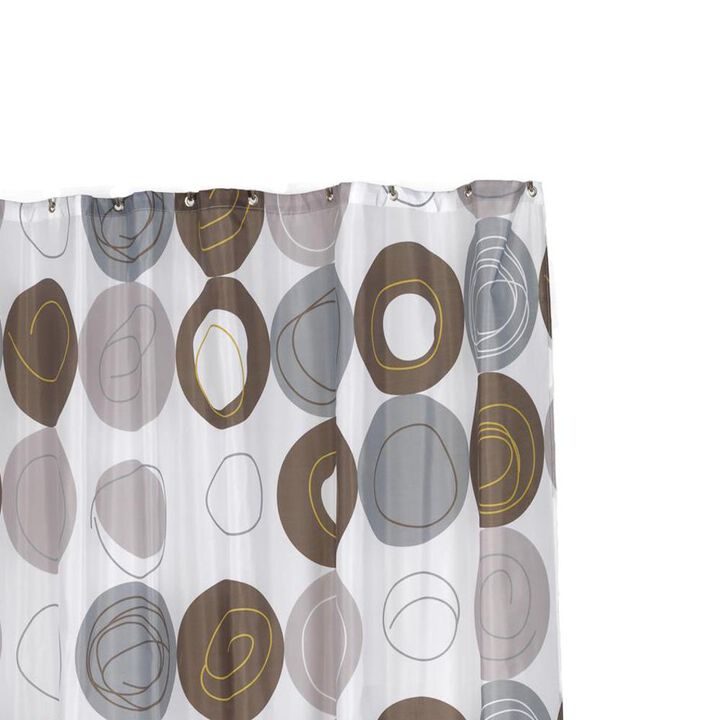 Carnation Home Fashions Extra Long "Madison" Fabric Shower Curtain - Multi 70x96"