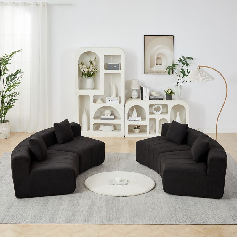 Figkos Morden Chenille curved sectional sofa image number 2