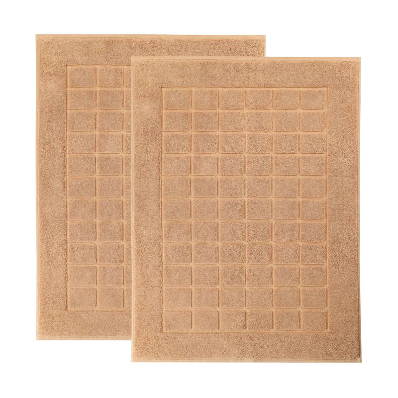 Washable Cotton Checkered Bath Rug Set of 2 for Bathrooms image number 0