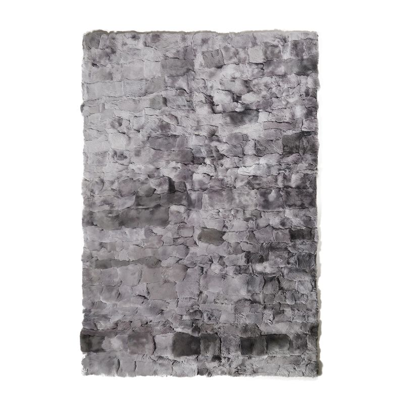 Gray Tuscan Rug Handmade Genuine Tuscan Leather Carpet, Modern Luxury Rectangular Rug, Custom Size Living Room Rug in Gray Shades image number 4